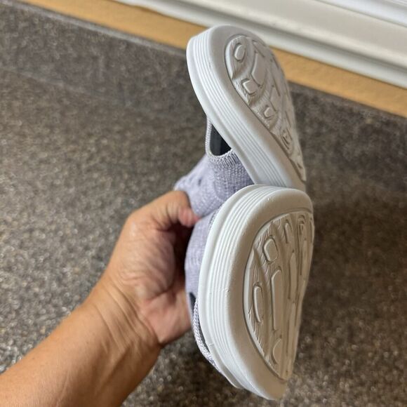 Bzees Womens 9M Lt Purple Fabric Comfort Casual Sandal Sling Back Wedge Open Toe - Picture 7 of 11